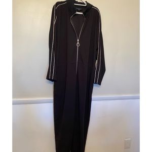 Eloquii black and rhinestone jogger zipper jumpsuit